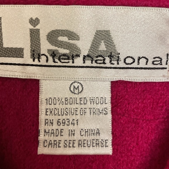 Lisa International Boiled Wool Vest Womens Pink Sz M classic Fall Winter - Picture 6 of 11
